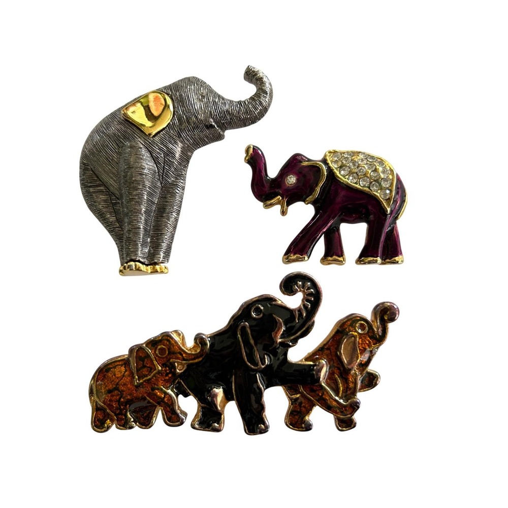 3 Lucky Elephant Brooches For $20 - Picture 2 of 8